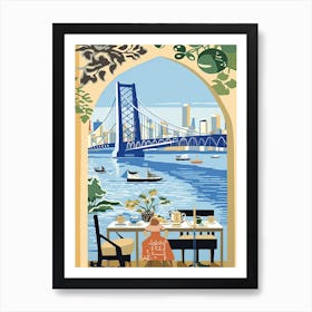 Nanjing Dashengguan Yangtze, China, Colourful 4 Art Print