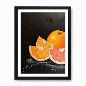 Art Deco Orange & Grapefruit Art Print