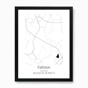 Fallston,United States Minimalist Map Art Print