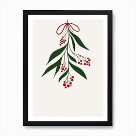 Mistletoe Christmas Poster Art Print