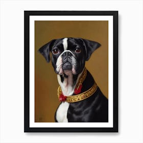 French Bulldog Renaissance Portrait Oil Painting Art Print