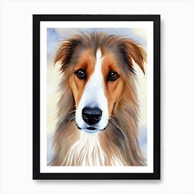 Borzoi 2 Watercolour Dog Art Print