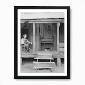 W E Smith, Farmer Near Morganza, Louisiana, Sitting On The Front Porch Of His Home By Russell Lee Art Print