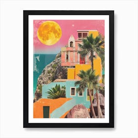 Ibiza   Retro Collage Style 2 Art Print