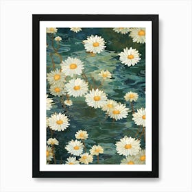 Daisies In Water Art Print