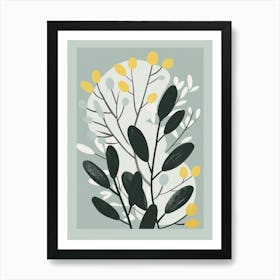 Boxwood Tree Flat Illustration 1 Art Print