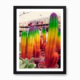 Rainbow Cactus Art Print