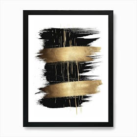 Gold Brush Strokes 7 Art Print