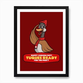 Happy Canada Day Tuques Ready For The Party Art Print