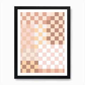 Pink Checkerboard Pattern Art Print