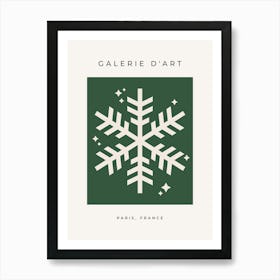 Christmas Snowflake Green Art Print