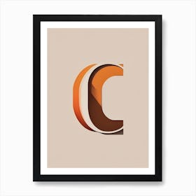 C, Letter, Alphabet Retro Minimal Art Print
