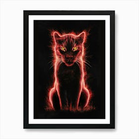 Flaming Cat Art Print