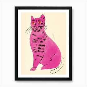 Pink Cat Art Print