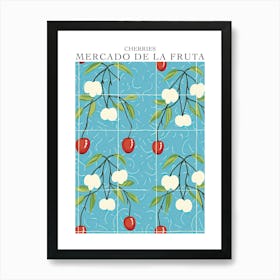 Mercado De La Fruta Cherries Illustration 2 Poster Art Print