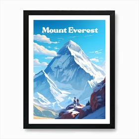 Mount Everest Snow Mountain Travel Art Illustration Art Print