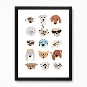 Dogs With Glasses Nursery Art Print