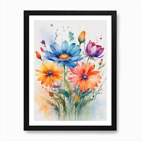 Watercolor Flowers 4 Art Print