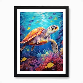 Pop Art Sea Turtle 1 Art Print