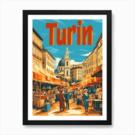 Aihrgdesign A 1970s Inspired Travel Poster For Turin Depictin E6b14538 Ae0b 4afb 9aa0 Fdd4e0a31d67 2 Art Print