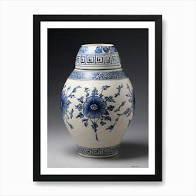 Chinese Blue And White Vase.5 Art Print