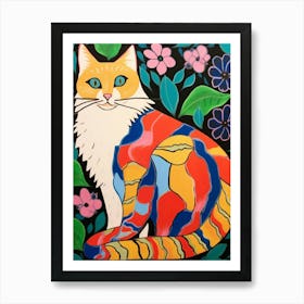 Maximalist Animal Painting Cat 1 Poster