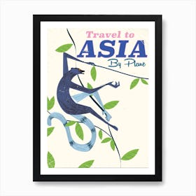 Travel To Asia By Plane Art Print