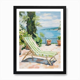 Sun Lounger By The Pool In Dubrovnik Croatia Art Print