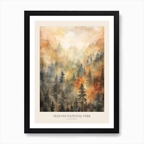 Autumn Forest Landscape Sequoia National Park United States Poster Art Print