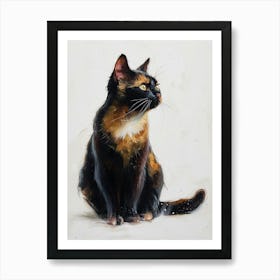 Japanese Bobtail Cat Painting 2 Art Print