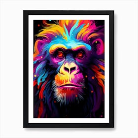 Colorful Chimpanzee Art Print