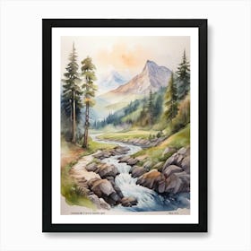 mountain forest landscape.9 Art Print