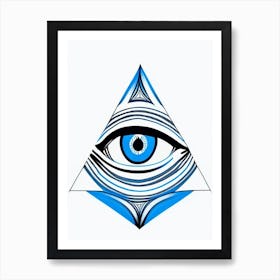 Transcendence, Symbol, Third Eye Black & White Art Print