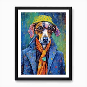 Pawsitively Fashionable; A Dog S Oil Painted Elegance Art Print