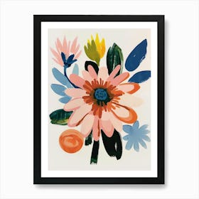 Painted Florals Dahlia 2 Art Print