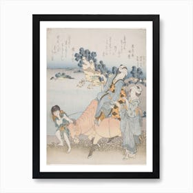 Women On The Beach At Enoshima Ii, Katsushika Hokusai Art Print