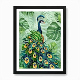 Peacock In The Jungle 1 Art Print