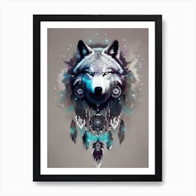 Wolf Dreamcatcher 7 Art Print