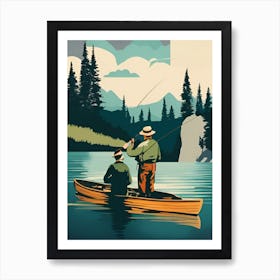 Flyfishing In A River Art Print