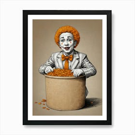 Clown In A Bucket Art Print