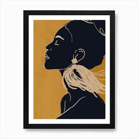 Minimal Abstract Art Woman Portrait 3 Art Print