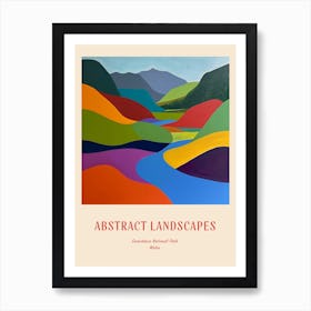 Colourful Abstract Snowdonia National Park Wales 2 Poster Art Print