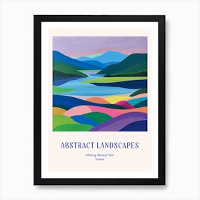 Colourful Abstract Killarney National Park Ireland 3 Poster Blue Art Print