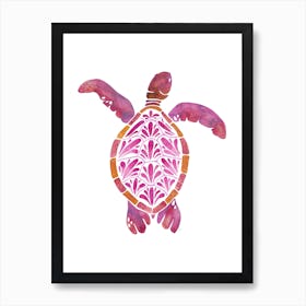 Sea Turtle Pink Art Print