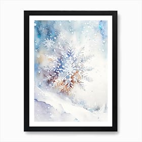 Snowflakes In The Snow,  Snowflakes Storybook Watercolours 3 Art Print