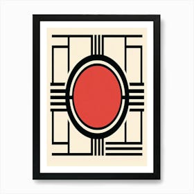 bauhaus Red Square print Art Print