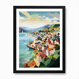 Evon, United Kingdom, Geometric Illustration 1 Art Print