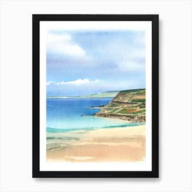 Chesil Beach, Dorset Watercolour Art Print