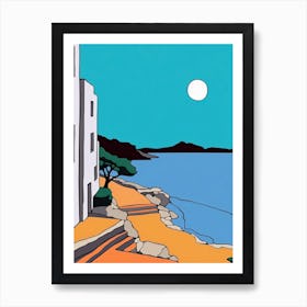 Minimal Design Style Of Ibiza, Spain 2 Art Print