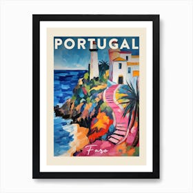 Faro Portugal 4 Fauvist Painting  Travel Poster Art Print